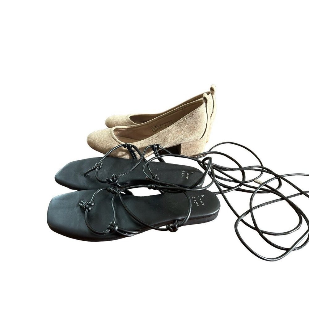 A New Day Target Womens Sandals Universal Lot X2 7.5 Faux‎ Suede Heels